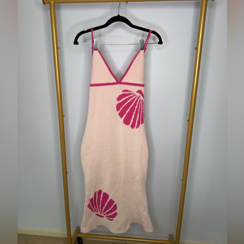 Pink and Cream Shell Pattern Dress